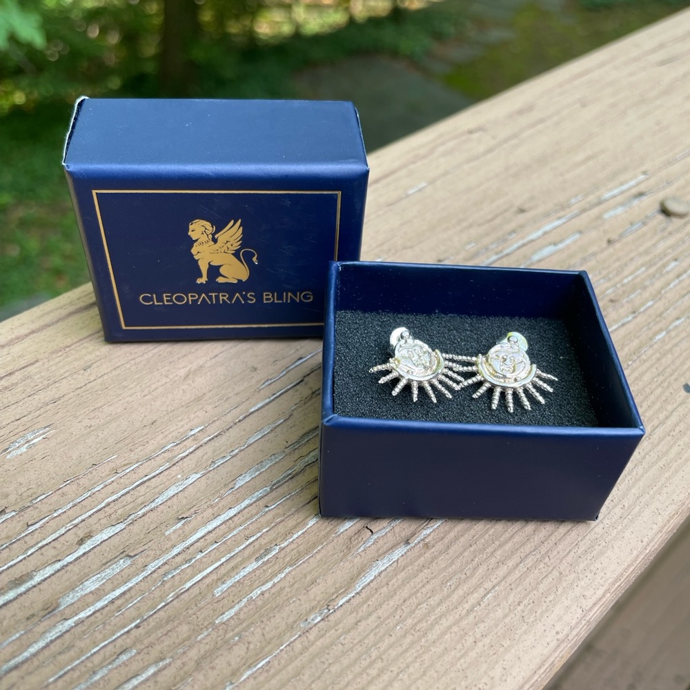 Cleopatra’s Bling Lampetia Sterling Silver Stud Earrings